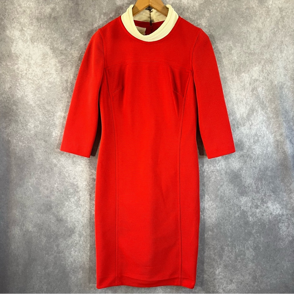 Vintage Lois Young Midi Dress Womens Small 3/4 Sleeve Ribbed Hippie 60s **READ**